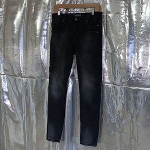 Mid Rise Black Wash with Silver Resemblance Jeans